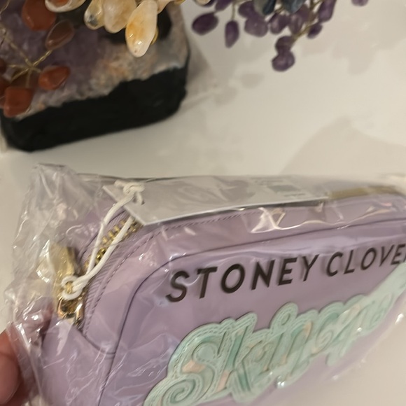 Stoney Clover Lane Small Pouch with "skincare" patch, Wisteria Purple/ Lilac - Picture 2 of 8